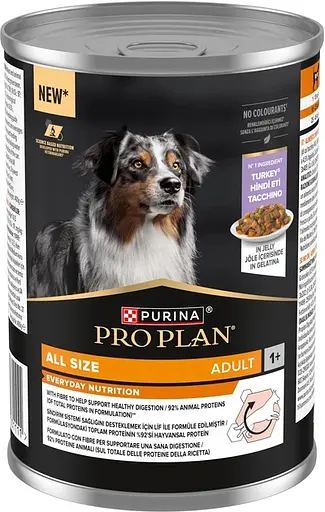 Вологий корм для дорослих собак Purina Pro Plan Adult шматочки в желе, з індичкою 400 г - фото 2