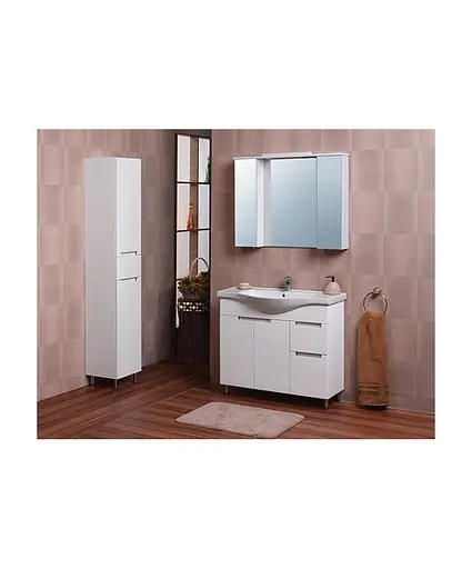 Пенал Мойдодир для ванної Тетріс П-33к білий з корзиною для білизни, Білий - фото 6