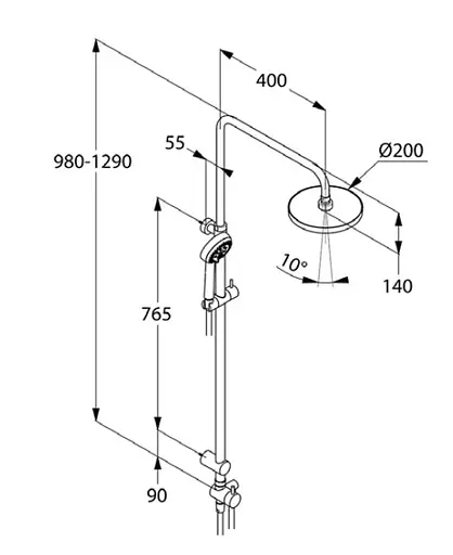 Душевая система Kludi Logo 3S Dual Shower System без смесителя S6809105-00 - фото 4