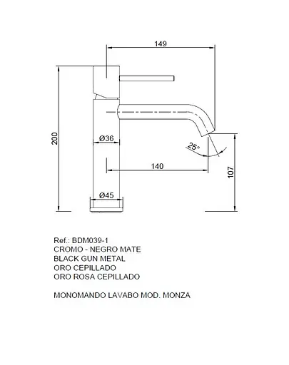 Смеситель для умывальника Imex Monza PVD матовое золото BDM039-1OC Золотой - фото 4