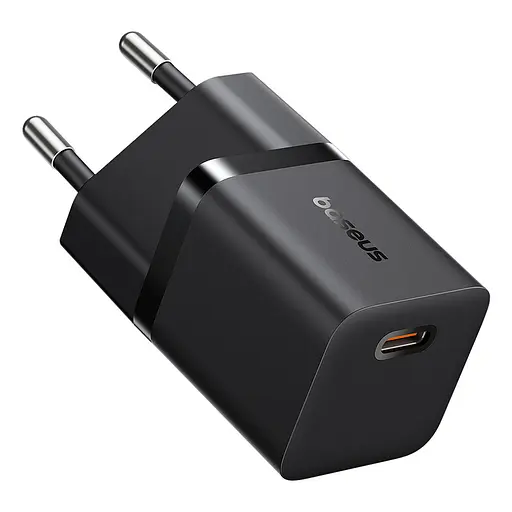Мережевий зарядний пристрій Baseus GaN5 Fast Charger (mini) 1C 25W EU Cluster чорний - фото 1