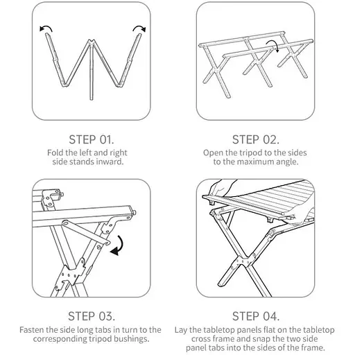 Складаний стіл Naturehike Star Jane T01 CNK2550JJ018, 89х60 см, вуглецева сталь, бежевий - фото 3