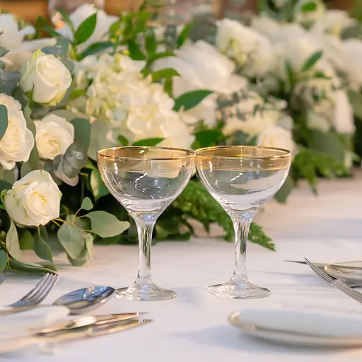 Набор бокалов для коктейлей TS Kitchen фигурных на высокой ножке 2 штуки по 290 мл желтый HP544