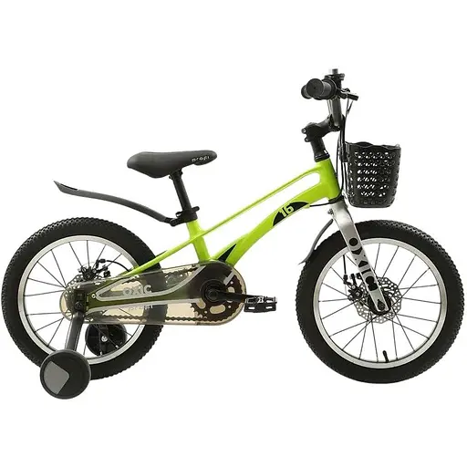 Велосипед Profi MB 16OXIC Neon Green пластикові захисні крила алюмінієве кермо з винесенням зелений