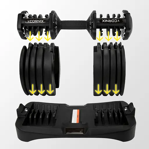 Гантель с регулируемым весом Cornix 2.5-24 кг XR-0405 Black - фото 4