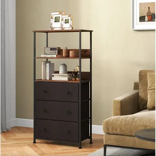 Стелаж Costway Skiff із текстильними ящиками в стилі Loft - фото 3