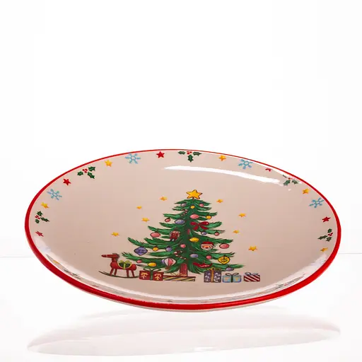 Новорічна тарілка з порцеляни Ø21.5 (см) тарілка на різдво тарілки різдвяні Yiwu CR-1-2 - фото 2