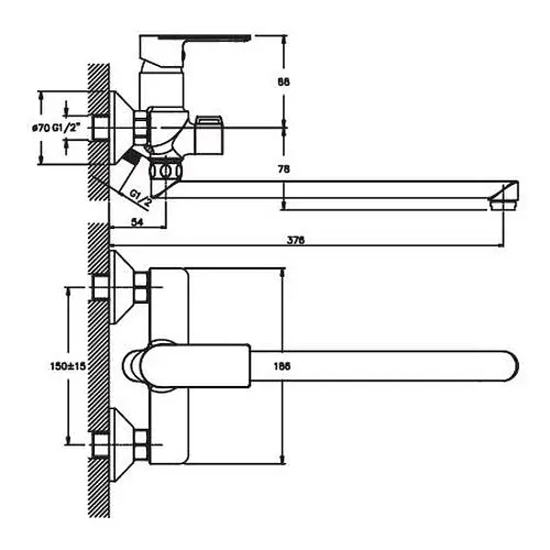 Смеситель для ванны Haiba ALEX 006 (HB0888) - фото 2