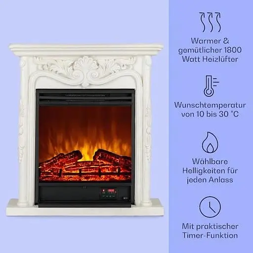 Електричний камін Klarstein Etna Pozzolana 1800 Вт білий (10035041) - фото 4