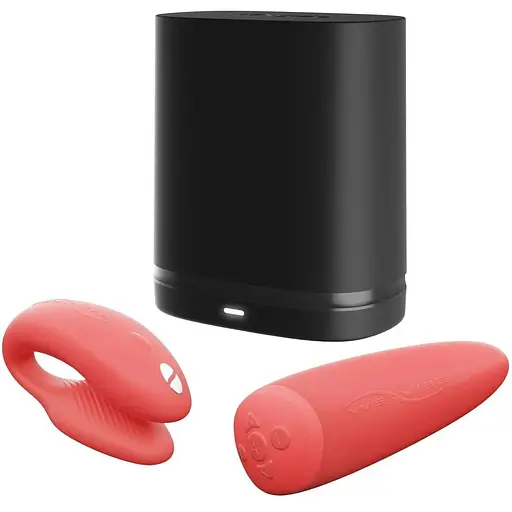 Смарт-вибратор для пар We-Vibe Chorus Crave Coral сенсорное управление вибрациями сжатием пульта - фото 7
