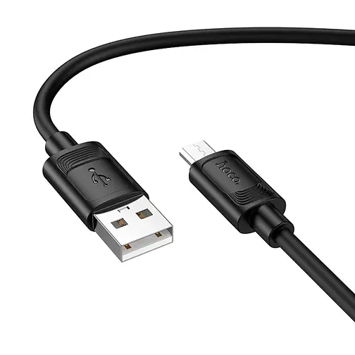 Кабель для заряджання Hoco X122 USB Micro USB міцний силіконовий матеріал 1 метр Чорний - фото 4