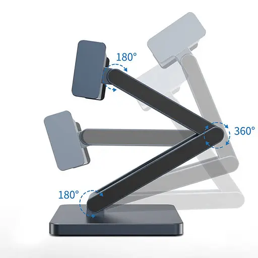 Підставка для планшетів+HUB WIWU AH801 Adjustable 8in1 (USB-C to HDMI+2A+2C+SD/TF+3.5mm) Gray - фото 2