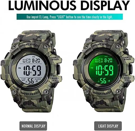 Годинник чоловічий спортивний Skmei 1552 Зелений камуфляж - фото 6