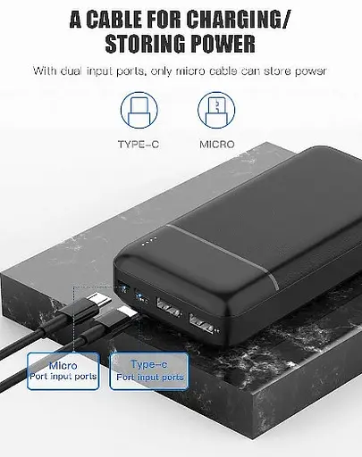 Зовнішній акумулятор Platinet 20000 mAh PMPB20W706B Чорний - фото 6