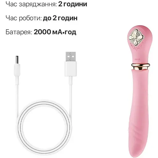 Пульсатор с подогревом Zalo Sweet Magic Desire Fairy Pink турбо режим - фото 6