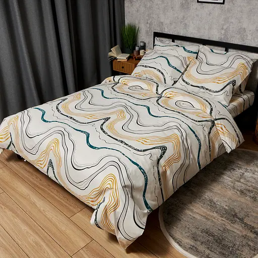 Пододеяльник Moon&Star Бязь Gold Люкс Natural Waves Полуторный Евро 160x220 см - фото 1