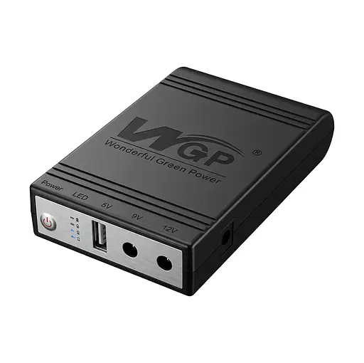 Джерело безперебійного живлення Mini UPS WGP UPS1032 10400mAh 5V/9V/12V, Li-ion 4*2.6Ah, для роутера та оптичного терміналу (42-00254) - фото 1