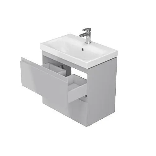 Тумба для ванной комнаты Cersanit CET В03 с умывальником Moduo Slim 50 см Серый UN509-041 30412 - фото 2