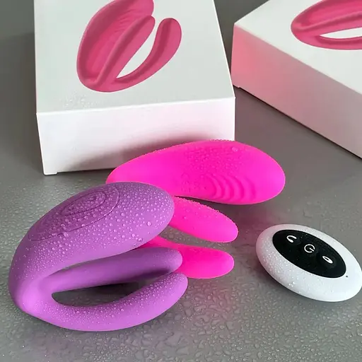 Кролик масажер точки G рожевий фіолетовий - фото 1