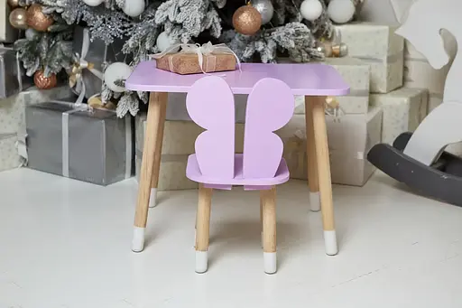 Детский прямоугольный столик со стульчиком Бабочка (Фиолетовый) - фото 9