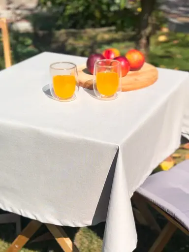 Водовідштовхувальна скатертина Сірий однотон 120х120 см (+ 2 серветки 30х40) - фото 3