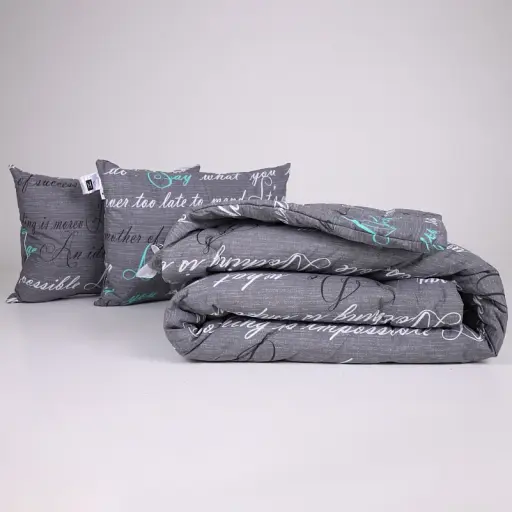 Набір MirSon №1204 Сolor Fun Line Tulio з евкаліптовим волокном 220 х 240 см сірий (2200010882674) - фото 1