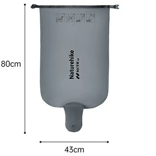 Гермомешок-насос универсальный для надувания матрасов и подушек Naturehike, серый