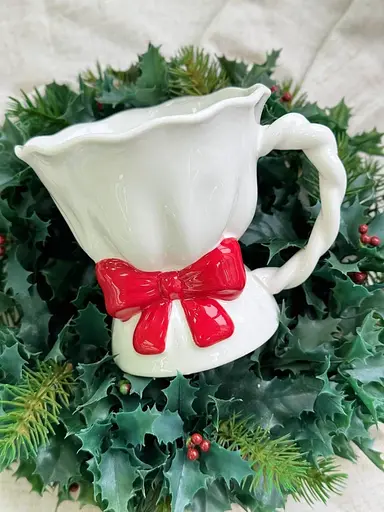 Чашка Olens 8030-446 Красный бант керамика 450 мл Белый с красным - фото 4