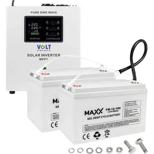 Комплект Volt Polska SINUS PRO 2000S 24/230V 1400/2000W + Акумулятор гелевий 4SUN GEL 100 Ah 2 шт