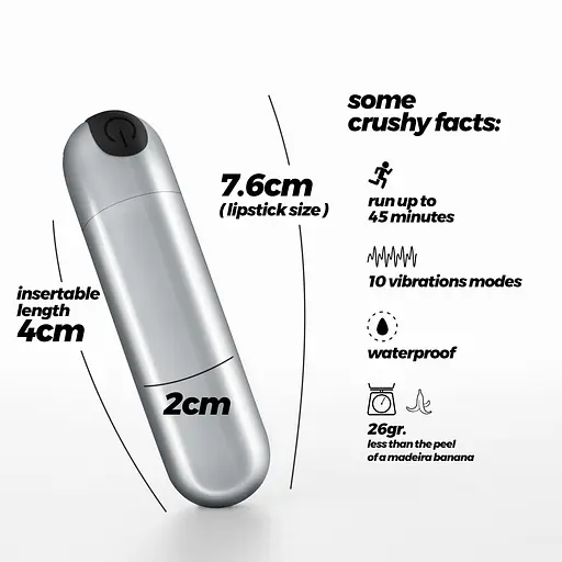 Міні-вібратор Crushious iMoan 7.6 см (сріблястий) - фото 4