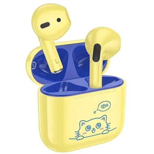 Бездротові навушники TWS Hoco EW112, вкладиші дитячі, BT5.4, 30mAh, 200mAh, 4h, yellow