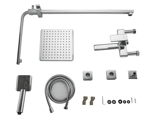 Душевая система Frap F2460, поворотный излив - переключатель на лейку/душ, 1 режим, хром - фото 7