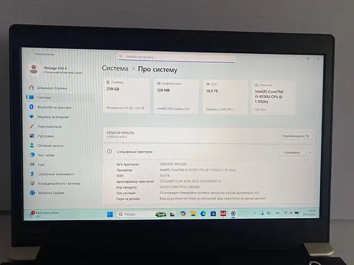 Ноутбук Toshiba PORTEGE X30-E 13.3" (i5-8350U / 16GB / SSD 256GB / 1920x1080 IPS) Refurbished - фото 3