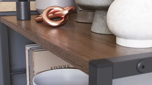 Этажерка 3/60 Ferrum-decor Серии Коннект 73x60x28 черный ДСП Дуб Сонома Трюфель 16мм (FRD-104258) - фото 6