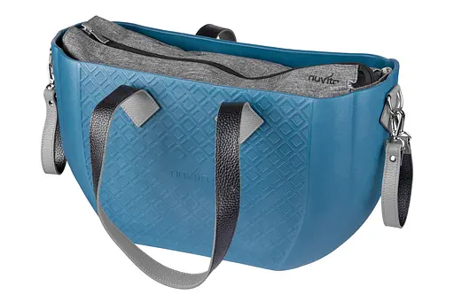 Сумка MyMia ручки кожа, коврик, ремни для коляски, сине-серый Nuvita det0018664 - фото 6