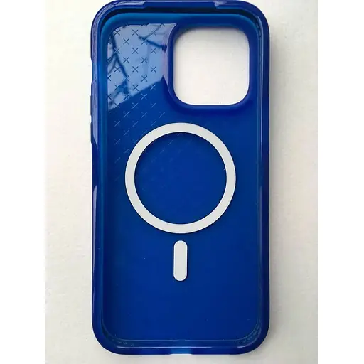 Оригинальный противоударный силиконовый чехол Tech21 Evo Check MagSafe для iPhone 14 Pro (6.1") Blue T21-9838 - фото 7