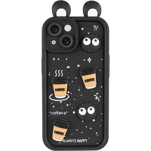 Чехол Epik TPU Toys Case with Ears для Apple iPhone 15, 6.1 Black - фото 2