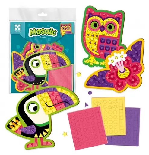 Набор для творчества Vladi Toys мягкая мозаика Птицы (на украинском)