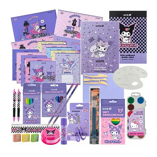 Набір канцтоварів першокласника  Kite Kuromi HK-S01-2 28 предметів - фото 1