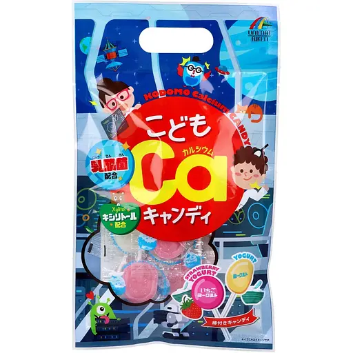 Диетическая добавка Unimat Riken "Леденцы с кальцием и молочнокислыми бактериями для детей, со вкусами йогурта и клубничного йогурта" 8 шт. - фото 1