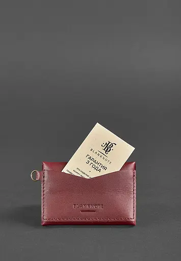 Женская кожаная монетница с клапаном 1.0 бордовая. - фото 5