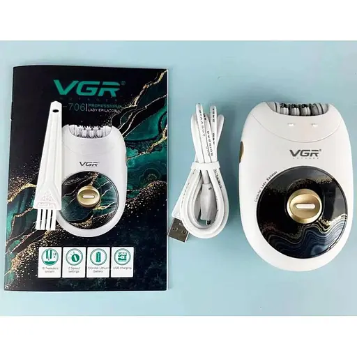 Жіночий акумуляторний епілятор VGR V-706 для бікіні ніг USB - фото 7