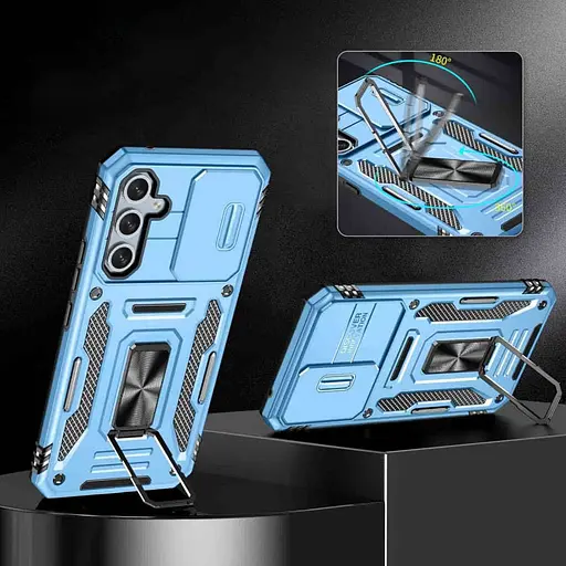 Чохол Epik ударостійкий Camshield Army Ring для Samsung Galaxy A35/A55 Блакитний/Light Blue - фото 3