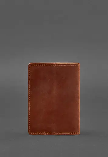 Кожаная обложка для паспорта 1.3 светло-коричневая Crazy Horse - фото 5