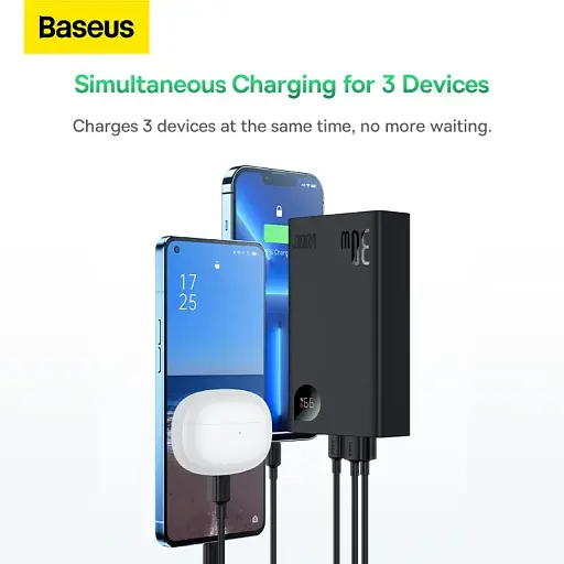 Зовнішній акумулятор Baseus Adaman 2 Metal Digital Display 20000mAh 30W Black (PPAD050001) [76248] - фото 7
