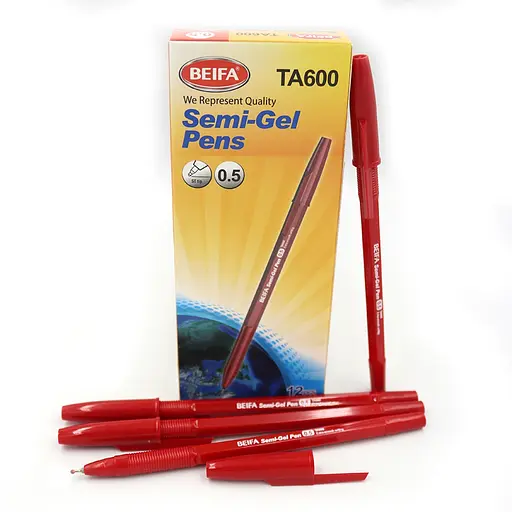 Ручка масляная Beifa, 0.5 мм, красная, 12 шт.