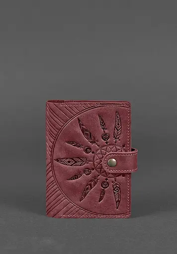 Женская кожаная обложка для паспорта 3.0 Инди бордовая - фото 2