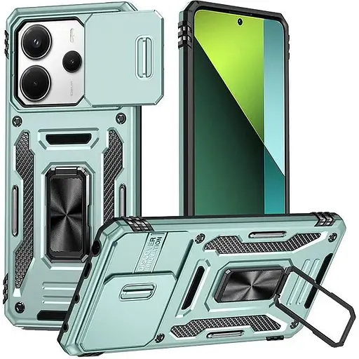 Ударопрочный чехол Epik Camshield Army Ring для Xiaomi Redmi Note 14 4G (Int. version) / 14 5G Зеленый / Light Green