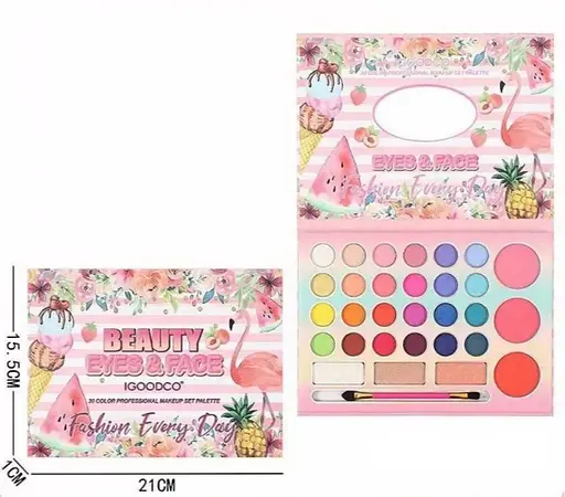 Набір дитячої декоративної косметики, тіні 24 кольори, рум'яна 6 кольорів, пензлик, дзеркало IG3086