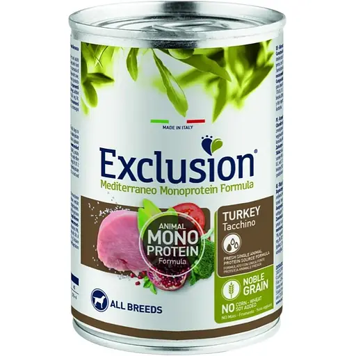Консерви Exclusion Adult Turkey для дорослих собак всіх порід з індичкою 400 г - фото 1